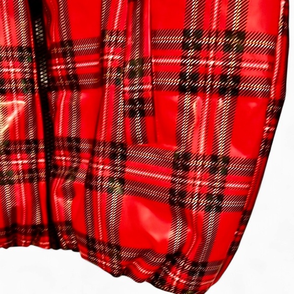 ⚡️SALE⚡️Juicy Couture Black Label Plaid Tartan Patent Puffer Jacket NWOT - Picture 14 of 17
